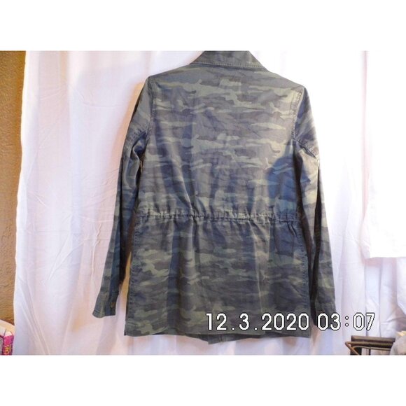 Caslon - Women's Metallic Stitch Utility Jacket Olive Camo British Small - Picture 5 of 5